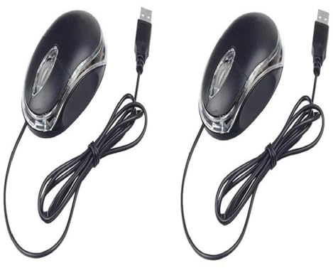 Ratón de computadora – 2 ratones USB con cable, ratón óptico con cable, ratones de conexión con cable USB | Ratón gamingg con cable de alto rendimiento, profesional portátil con cable, ratones
