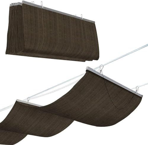 Kanduo Versenkbare Pergola-Abdeckung UV-Schutz-Markise, Terrassengarten-Hinterhof-Markise, Sondergrößen sind verfügbar, der Oben genannte Preis Gilt for 1 Quadratmeter Einziehbare Wellenmarkise
