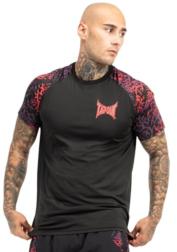 Tapout Funktionströja för män, normal passform, Taproot Tee svart/röd/aubergine M