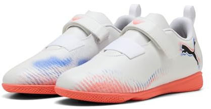 Puma Future 8 Play V IT JR - Tenis de fútbol, Color Blanco, Negro y Rojo Brillante, Talla 42, Puma Blanco Puma Negro Rojo Brillante, 31 EU