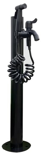 Colonna d'acqua verticale da giardino in acciaio inossidabile 304 con supporto per tubo autoportante Rubinetto dell'acqua da pavimento e fontana per uso esterno.