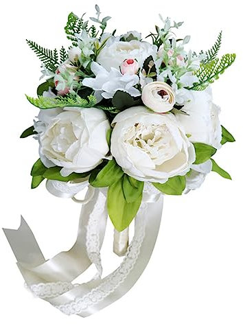 JUMPLAWN Hochwertiger Hochzeitsstrauß Künstlichen Pfingstrosen Im Nordischen Stil Für Braut Brautjungfern Und Hochzeitsfotografie Elegant Und Langlebig