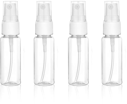 ISTUSHEWILL 4 Pcs Spray Bottle Set, 20ml with Fine Mist Sprayer Leak-Proof Flip Caps Clear PET for Toiletries, Skincare, Hand Sanitiser, Holiday Travel Bottle
