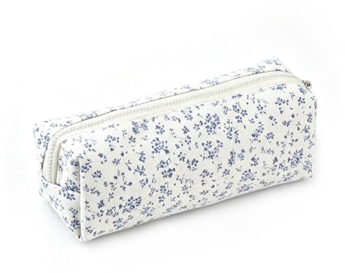 Qiwenr Federmäppchen Federmappe Bleistift, Pencil Case, Mäppchen ETU, die Cartoon-Tasche ist Klein und süß und Kann als Spielzeugtasche, Schlüsseltasche Verwendet Werden, Geldtasche(blau,weiß)