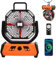 Mapille Camping Ventilator mit 20000mAh Akku & LED Licht, Leise USB-Lüfter mit Fernbedienung, 4 Windstufen, Schwenkfunktion & Timer, Zeltventilator tragbar für Outdoor, Stromausfall, Reisen (Orange)