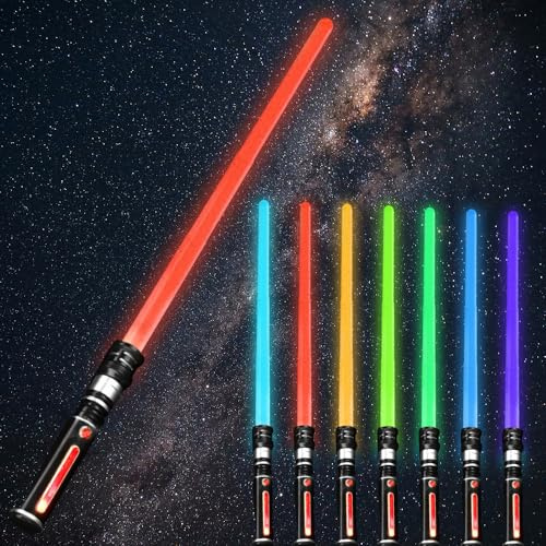 Light Up Saber with Sound, 12 Colours Retractable Lightsaber for Kids, LED Light Saber Sword Toy, Expandable Handle for Adults Halloween Xmas Dress Up Parties Costum Galaxy War Fighters (1pcs)
