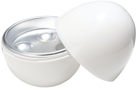TOGEVAL Hervidor de Huevos Microondas Redondo para Huevos Bandeja de Vapor de Aluminio y PP Cocedor Seguro con Control Automático y Ventilación Fácil Limpieza para Cocina