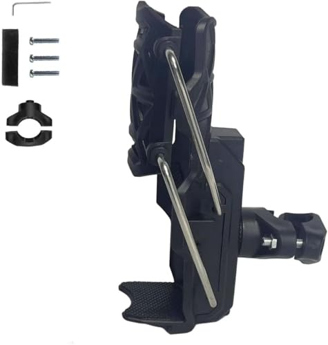 Motorcycle Drink Holder,Bikes Water Bottle Adjustable Size Bracket | Handlebar Drink Holder for Motorcycle, ATV, Scooter, Bicycles, Fits Bottles Diameter 1.26-3.15 Inch (Black)
