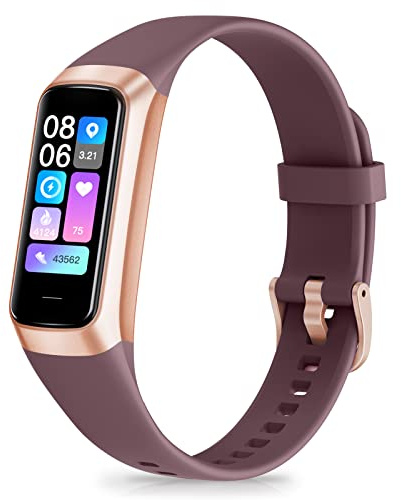 Spurkey Fitness Tracker with 24/7 Heart Rate, Blood Oxygen Blood Pressure Sleep Monitor, Activity Trackers IP68 Waterproof,Step Counter Calorie Pedometer Health Smart Watch for Women Men Bordeaux