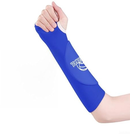 Zoegneer Manicotti traspiranti da pallacanestro e pallavolo, con imbottitura protettiva e foro per il pollice, con fodera in silicone, per bambini e adulti