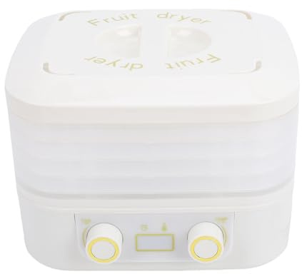 Asixxsix Déshydrateur Alimentaire, 5 Couches, Double Boutons, Séchoir Fruits électrique avec Minuterie, Contrôle de Température Réglable, Machine électrique pour Sécher les Aliments (Prise UE 220V)