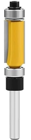1 PC 1/4 6.35MM Shank Milling Cutter Wood Carving Double Bearing Straight Trim Router Bit Trimming Knife Carbide Flush(02)