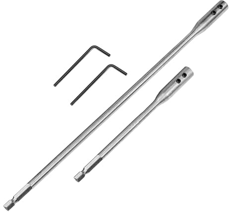 Steel Drill Bit Extensions 2Pcs 6 and 12 Inch Shank Adapters for Tight Space Drilling and Overhead Applications Drill Bit Extension Rod