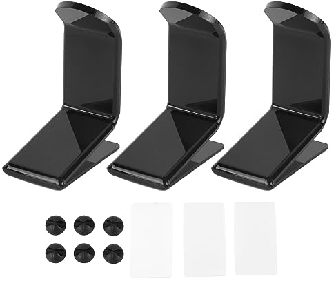 outdoorm Support Mural pour contrôleur de Jeu, 3 pièces, Support en Acrylique sous Le Bureau, Support pour Console de Jeu de Bureau, Noir
