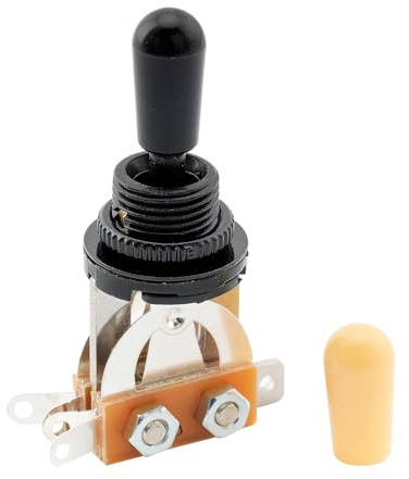 Musiclily 3 Way Short Straight Toggle Switch Pickup Selector for Les Paul/SG Style Electric Guitar, Black Top with Black Tip