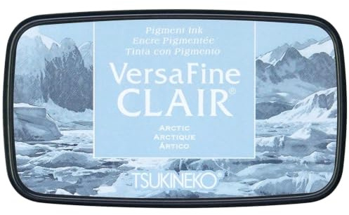 Tsukineko VF-CLA-604 VersaFine Clair Stempelkissen-Blau, Arctic-Groß-Deckend, Wasserfest, Beständig Gegen Ausbleichen-Embossing, pad size: 7.6 x 3.5 cm