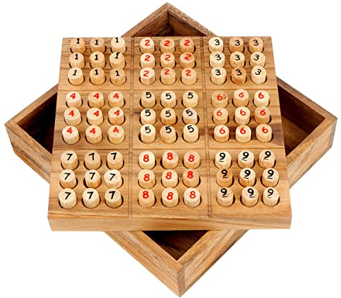 Logica Pussel Art. Sudoku – Hjärnteaser i Fint Trä – Blandade Svårigheter