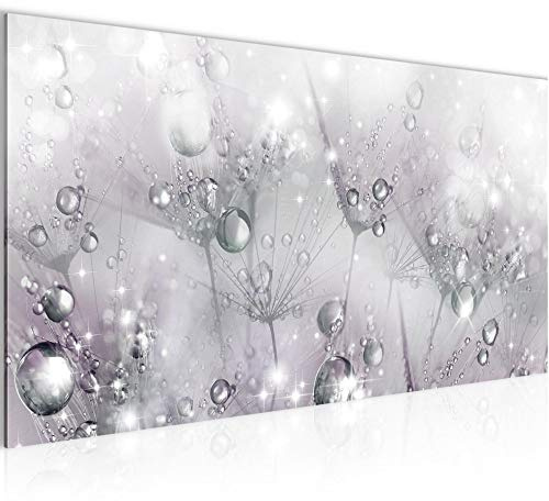 Runa Art Wandbild Pusteblume 1 Teilig 100 x 40 cm Modern Bild auf Vlies Leinwand Abstrakt Wohnzimmer Schlafzimmer Grau Rosa 021612b