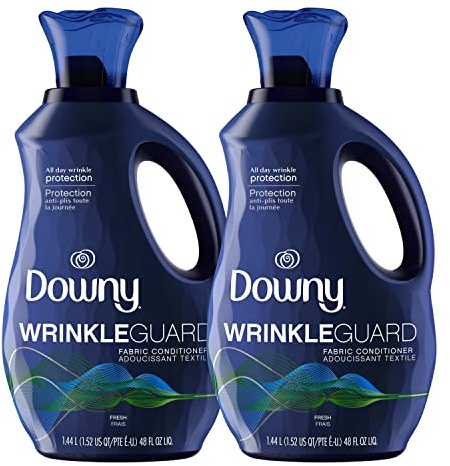 Downy WrinkleGuard Liquid Fabric Softener and Conditioner, Fresh, 48 fl oz 48 Loads, Pack of 2