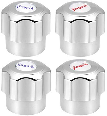 sourcing map Faucet Knob Handle 30mm Dia Universal Faucet Replacement Knob Silver Tone 4 Pcs