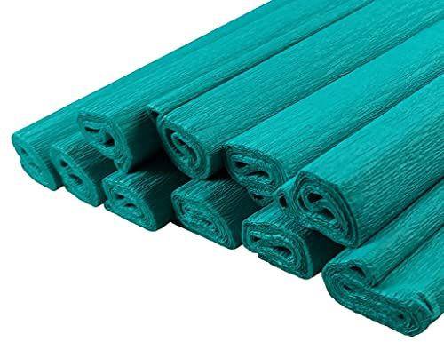 Netuno 10 Rollen Krepppapier Meeresgrün 200 x 50 cm Bastelkrepp crepe paper | Dekoration Schultüte Basteln Floristenkrepp Bastelpapier Gärtnerkrepp Krepp Papier Papierrollen Laternen Girlanden Hochzeit