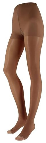 Franzoni Collant Sollievo 140 Denari, Calze a Compressione Graduata Unisex con Punta Aperta, Calzamaglia Paramedicale - Made in Italy (4, Natural)