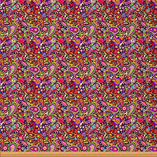 Mandala Stoff Meterware Paisley Möbelstoff Bohemian Boho Chic Blumen Dekostoff Bunter Batik Trippy Hippie Zigeuner Stil Stoff Zum Quilten Nähen Kleidung Diy, 92 x 150 (HxB), Bunt