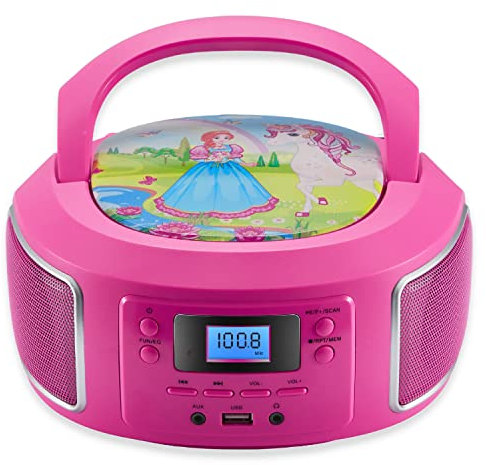Tragbare Boombox | FM Radio | AUX-In | CD/CD-R | USB | Kopfhöreranschluss | Kompaktanlage | CD-Player | CD-Radio | Stereoanlage | Kinder Radio | Boombox