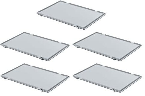 PROREGAL SuperSparSet 5x Scharnierdeckel für Eurobehälter | HxBxT 2,7x20x30cm