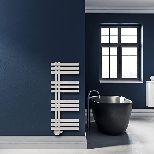 SHV Badheizkörper Abell mit Seitenanschluss in Weiß - 400 x 1000 mm | Heizkörper für Badezimmer, Handtuchhalter für Wand im Bad, Handtuchheizkörper, hochwertiger Handtuchtrockner