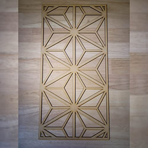 Art Deco Geometric Star Pattern Screen Radiator Cabinet wall Decorative Screening-grille- Perforated MDF panel (600x300mm) 0093 (3mm thick MDF)