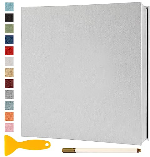 Fotoalbum Selbstklebend 28x27 Photo Album, 40 Seiten Weiß | Groß Fotoalbum Zum Einkleben Scrapbook Selbstgestalten Fotobuch Baby Hochzeit Gästebuch Erinnerungsbuch Briefmarkenalbum