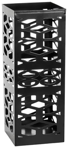 ZENFUN Schirmhalter aus Metall, Schirmständer für Eingangsbereich, Quadratischer Schirm Organizer, Schirmständer Freistehend für Zuhause, Büro, Hotel, Schwarz, 15 x 15 x 40 CM