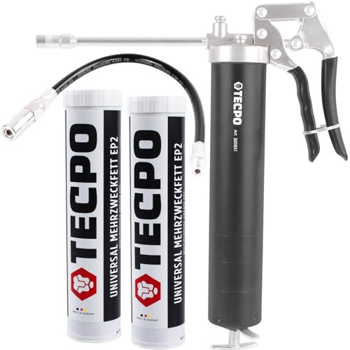 Pistola engrasadora manual con grasa multiusos EP2 de litio, 2 x 400 g