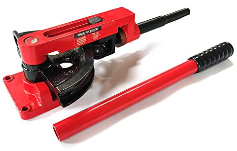 Curvatubi manuale per tubo metallico in acciaio inox, piegatrice per tubo in acciaio inox, piegatrice per tubi con una sola mano, idraulica, set manuale in rame e acciaio al carbonio con matrici rosso
