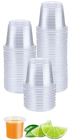 Panexf Vasos de chupito de plástico, 50 unidades, vasos reutilizables de 2 cl/20 ml, vasos de chupito para fiestas, festivales, juegos de beber, taza de gelatina