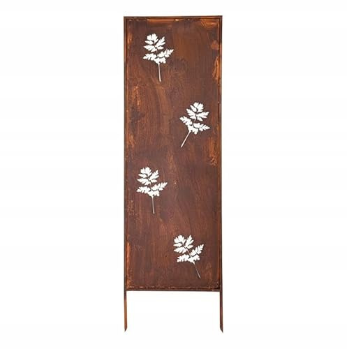 Kapaga - Sichtschutz Metall - 160x50 cm - Edelrost - Rostoptik, Patina | für Garten und Terrasse - Corten, Sichtschutzelement - Sichtschutzwand - Gartendekoration Zaun - Rost (Blumen)