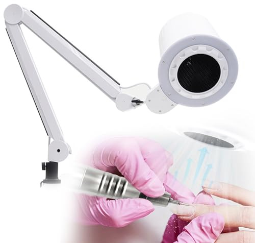 Aspiratore Unghie Aspirapolvere Professionale da Tavolo per Pedicure e Manicure Velocità Regolabile,con Luci a LED e Filtro Riutilizzabile,Non è Necessario Sacchetto per Polvere