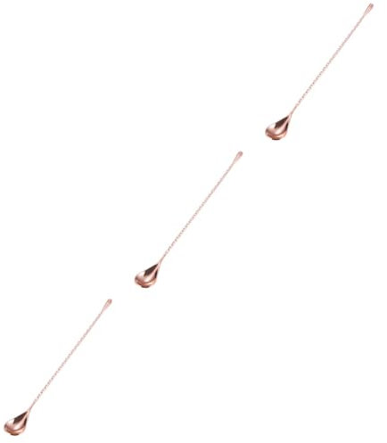 Cabilock 3pezzi Cucchiaio Da Bar Acciaio Inossidabile Design Utensile Versatile Per Mixare Cocktail e Bevande Colore Oro Rosa Per Cocktail e Tè Al Latte