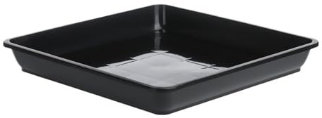 QAUUCP Vassoio Rettangolare for vasi di Fiori, sottovaso for Piante, sottovaso in plastica, Resistente, for Interni ed Esterni, for Piante da Giardino Sottovasi per Piante(Black 30x30cm)