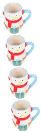 Alipis 4stücke Weihnachtlicher Keramikkaffeebecher Mit Schneemann-design Praktischer Wasserbecher Für Zuhause Und Büro Für Kaffee Tee Und Andere Getränke