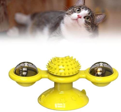 Jouet pour Chat Moulin à Vent, Jouet Rotatif Interactif Multifonctionnel pour Chaton, Peigne pour Porte Murale, Jouets Mobiles pour Chat pour l'exercice des Animaux de Compagnie