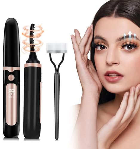 Heated Eyelash Curler,Heated Lash Curler with 4 Heat Settings,Electric Eyelash Curler Type-C Rechargeable,Anti-Scald,Heated Eyelash Curlers UK for All Lash Types,Gift Idea for Women