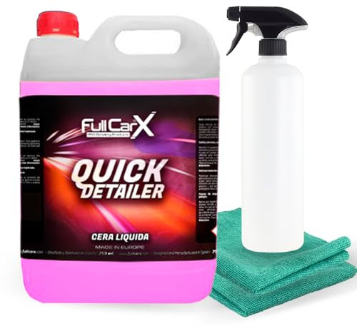 FULLCARX Quickdetailer 5 Litres Cire Liquide Quick Detailer Voiture Lustrage Carrosserie, Effet Instantané, Revêtement Protecteur Couleur, Utilisation Rapide, Produit Nettoyage Detailing Professionnel