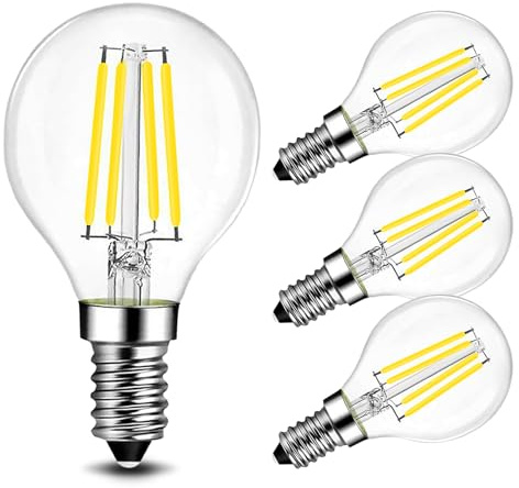BRIMAX E14 Led Light Bulb Cool White, 6W Small Screw Light Bulb 50W Equivalent, E14 Golf Ball Bulb Dimmable for Daily Use,4 Pack