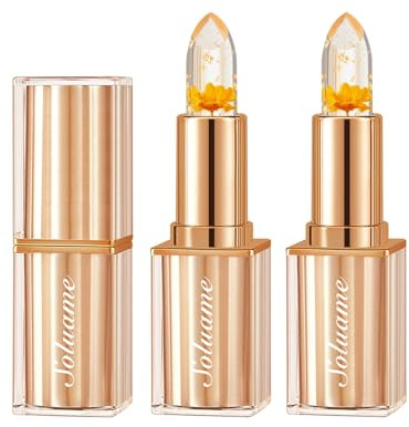 Colour Changing Lipstick, Tinted Lip Balm, Lip Stain Long Lasting, Lipstick Sets for Women, Suitable for All Skin Tones, Create a Charming Look, Versatile Colors, Moisturizing Lips,Petals 3.5g * 2
