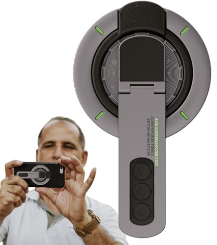 Phone Ring Holder Magnetic – Adjustable Mount | 360 Degree Rotating Grip Stand Secure Grip For Desk, Table, Office, Gym, Travel, Streaming, Smartphones, Video Calls, Portable Kickstand Car