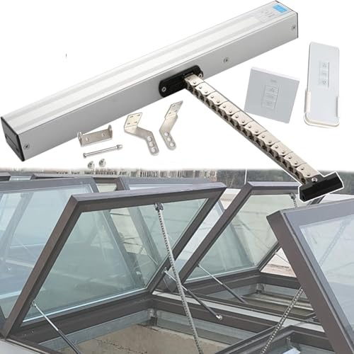 Abreventanas eléctrico, abridor de ventilación motorizado con interruptor de pared y control remoto, cierre automático de ventana de techo