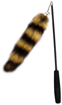VICASKY Interaktives Katzenspielzeug mit Verstellbarem Stab Jagdsimulator aus Leder Sponge für Kätzchen Hauskatzen