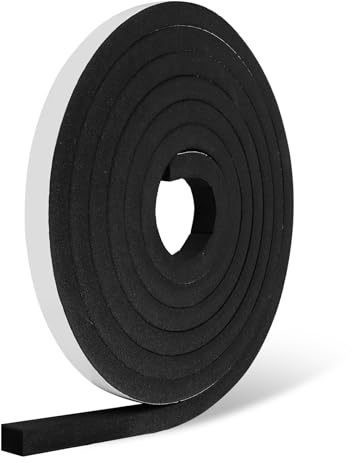 Schaumstoff Dichtungsband Selbstklebend 20mm x 25mm x 5m,CR Neopren Moosgummi Dichtband Wasserdicht & Flammhemmend,Schaumstoffdichtung für Türen,Fenster,Schalldämmung